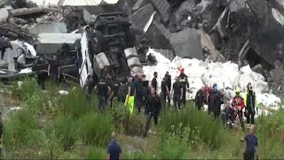 Genova crollo Ponte Morandi le immagini inedite della polizia scientifica [upl. by Nhoj]