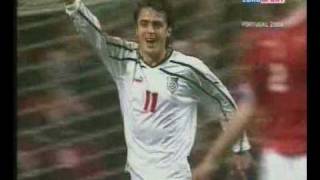 Dimitar Berbatov  first qualification goal for Bulgaria against Denmark in 2000 [upl. by Burnside]