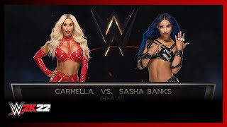 CARMELLA vs SASHA BANKS  Backstage Brawl  WWE 2K22 [upl. by Eninnej]