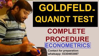 GoldfeldQuandt Test Complete procedure  Test of Hetroscedasticity  Econometrics [upl. by Anuahc565]