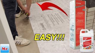 How To Easy Mapeguard 2 Membrane Mapei Installation after Leveling For Tile DIY MrYoucandoityourself [upl. by Fritze]