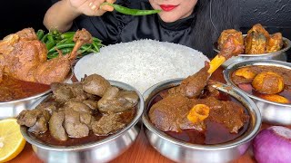 HANDI MUTTON CURRYHANDI CHICKEN CURRYLIVER CURRYEGG CURRYFISH CURRY ASMR EATING [upl. by Gan]