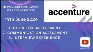 Accenture system and application service associate hiring process and interview experience [upl. by Yroj]