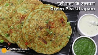 ताजे मटर के उत्तपम  झटपट नाश्ते के लिये । Fresh Green Peas Uttapam  Uttapam Recipe for Lunch Box [upl. by Odilo499]