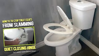 How To Stop Toilet Seats From Slamming Quiet Close Toilet Seat Hinges Install [upl. by Warms]