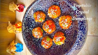 Vegetable Crystal Dumplings Recipe 🥟 [upl. by Nael]