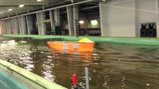 Monster wave in towing tank  Monsterwellen im Seegangsbecken Berlin Germany [upl. by Boutis]