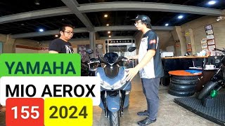 Yamaha Aerox 155 Cyan Color 2024 SRP 123000  Review Specs Sound Check  Kirby Motovlog [upl. by Lay]