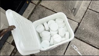 How to open a Clorox Pool xtraBLUE Chlorine Tablet Box [upl. by Ymmat702]