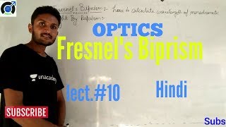 fresnels biprism experiment in Hindi [upl. by Allerym]