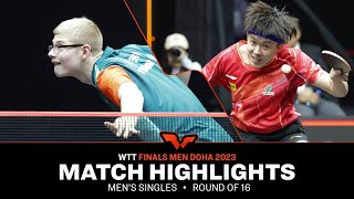 Felix Lebrun vs Wang Chuqin  MS R16  WTT Finals Men Doha 2023 [upl. by Naejeillib]