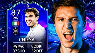 THE CHIESA CARRY 🤩 87 TOTGS CHIESA PLAYER REVIEW  FIFA 22 Ultimate Team [upl. by Akeemahs]