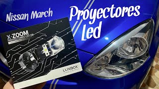 Proyectores Led XZOOM LuxBox  Nissan March [upl. by Ecerehs]