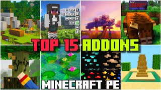 🔥TOP 15 ADDON for BEDROCK  MINECRAFT PE 121 addons [upl. by Akenahc401]