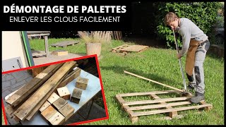 Comment démonter une palette ASTUCE POUR ENLEVER LES CLOUS facilement [upl. by Ayahc]