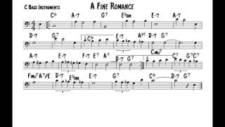 A fine romance  Play along  C bass version [upl. by Otrebire]