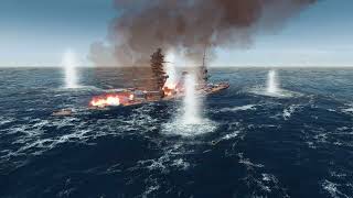 The Sinking Of The IJN Fuso  With 6 US Battleships  War On The Sea [upl. by Assirrak845]