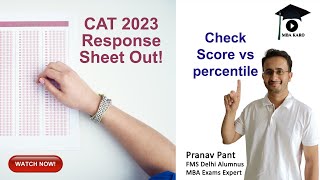 CAT 2023 Response Sheet Released  Score vs Percentile Analysis  Expert Insights amp Tips [upl. by Enerak]