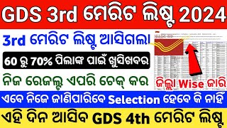 Odisha Postal GDS 3rd Merit List 2024  GDS 3rd Merit List 2024  Odisha GDS 3rd Merit List Cutoff [upl. by Kcirderfla]