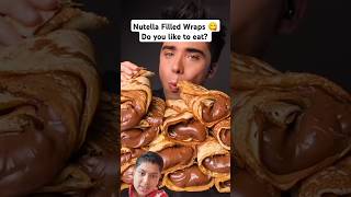 How can He eat Nutella Filled wraps 😲😋 mukbang shorts short [upl. by Manda]