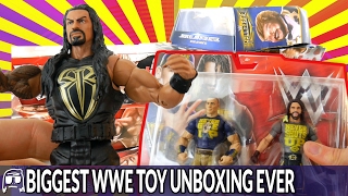 WORLDS BIGGEST WWE TOY UNBOXING EVER  OVER 50 TOYS OPENED REVIEWED and ROASTED EPIC WWE TOYS [upl. by Akined]