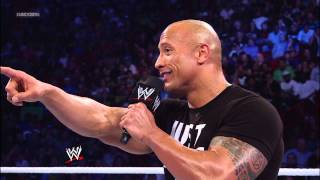 The Rock gets into a battle of wits with Team Rhodes Scholars SmackDown Jan 11 2013 [upl. by Nihi]