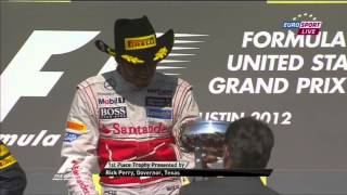 ceremonie du podium f1 2012 GP dAustin [upl. by Rodd732]