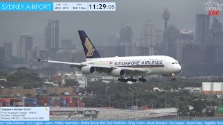 🔴 HEAVY RAIN Sydney Airport Plane Spotting with Tim  ATC🔴 [upl. by Ninehc]