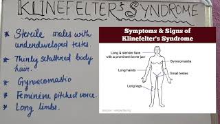 KLINEFELTER SYNDROMEXXY  signs symptoms [upl. by Decima]