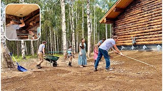 Homestead Happenings  Log Home Chinking ￼ Yard Prep and Seeding [upl. by Venola746]