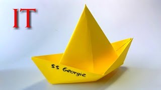 Como hacer el Barco de papel  PELICULA quotITquot el payaso Origami paper boat [upl. by Aliam571]