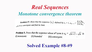 Sequences Real Analysis  SE89  Monotone convergence theorem  sn143sn32sn amp √n1√n [upl. by Cariotta724]