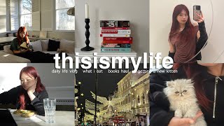 VLOG  what i eat in a day books haul  getting a new kitten [upl. by Anikes]