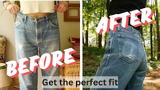 How to get the perfect fit on any pant Waist alterations no sew method included [upl. by Ilise301]