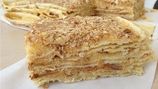 Торт quotНаполеонquot с Заварным Кремом Вкусный Домашний Рецепт Napoleon Cake Recipe English Subtitles [upl. by Edik]