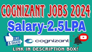 Cognizant Recruitment 2024  Mass Hiring for Freshers  Any Graduate Degree  Apply Now [upl. by Kano115]