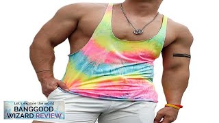 INCERUN Mens Tank Top Fashion Tiedye Tanks Loose Fit Sport Gym Vests Review [upl. by Bundy]