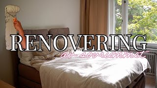 RENOVERAR SOVRUMMET 🪜 målar om monterar säng amp inreder ☁️ makeover [upl. by Rem]