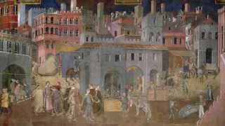 Ambrogio Lorenzetti Palazzo Pubblico frescos Allegory and effect of good and bad government [upl. by Rengaw800]