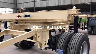 QUEST 20ft 2 axles container skeleton draw bar trailer full trailer [upl. by Yaya]