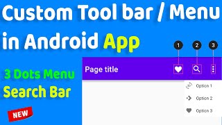 How to Create Custom Toolbar  Menu bar in Android Studio  CustomToolBar  Android Tutorials [upl. by Ennirac135]