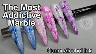 Alcohol Ink Marble by Canni  The most addicting Marble Nails [upl. by Lamdin]