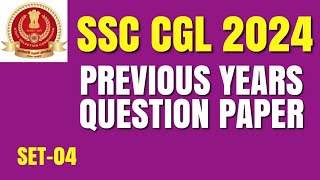 SSC CGL 2024 ।। Previous years question paper set04 [upl. by Ahsiekan]