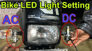 bike AC to DC connection LED light setting full detail Splendor vs Splendor Plus Xtec [upl. by Ebag]