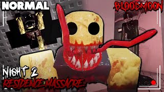 Residence Massacre  NIGHT 2 Normal vs Bloodmoon  Full Walkthrough  Roblox [upl. by Rellia]