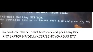 No bootable device insert boot disk press any key windows 10 2017 [upl. by Plunkett]