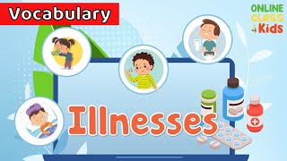 Illnesses  Symptoms  Health Problems  Educational Videos For Kids  Learn English For Kids [upl. by Zilef]