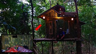 Berkemah di Rumah Pohon di Hutan Panen Tawon Liar dan Tidur Nyenyak di Rumah Pohon [upl. by Ilyse]