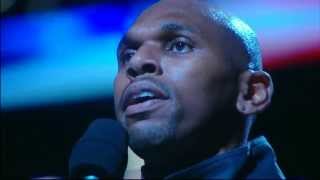 Jerry Stackhouse Sings National Anthem for Brooklyn Nets [upl. by Buseck]