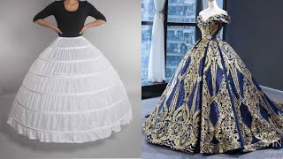 How to make a HOOP SKIRT for BALL GOWN  PETTICOAT for WEDDING GOWN [upl. by Cherilyn]